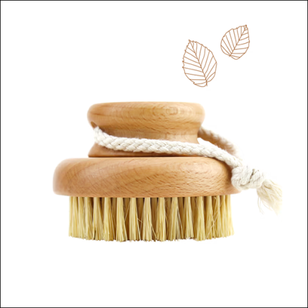 Brosse de drainage lymphatique en bois