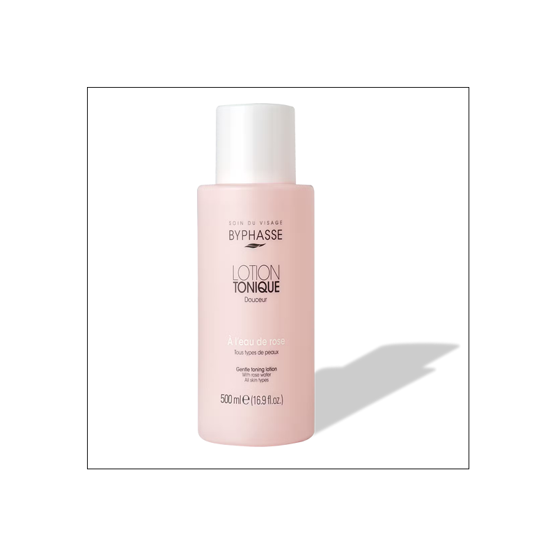 Lotion tonique douceur 500 ml à l'eau de rose tous types de peaux