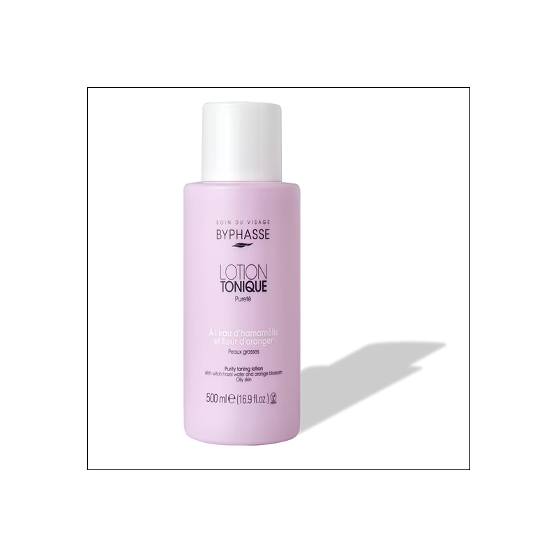 Lotion tonique pureté 500 ml, à l'eau d'hamamélis et à la fleur d'oranger peaux grasses
